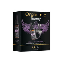 Set ORGIE Orgasmic Bunny, gel intim Orgasm Drops cu efect de răcire și încălzire + inel pentru penis cu 10 funcții de vibrație (mov)