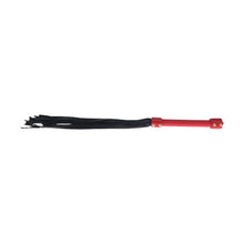 Bici OUCH! Flogger - Milan Collection, pentru jocuri erotice BDSM, din piele îmbinată, culoare roșu cu negru