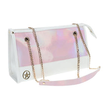 Set OUCH! Kit with Bag - Paris Collection, 9 produse pentru jocuri BDSM, cu cătușe, mască, lesă, căluș, bici și geantă, roz cu alb