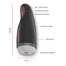 Masturbator Oninder App, control prin aplicatie, 10 functii de vibratie, 25 cm, negru