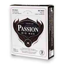 Prezervative PASSION Big Max, din latex natural, lubrifiate și rezistente, diametru 55 mm, 3 buc