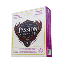 Prezervative PASSION Sensation, din latex natural, lubrifiate, texturate și rezistente, diametru 52 mm, 3 buc