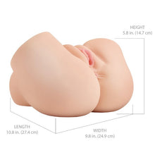 Masturbator PDX ELITE Back That Ass Up, în formă de fund, simulare vaginală și anală, cu 12 funcții de vibrație, 6 funcții de aspirare