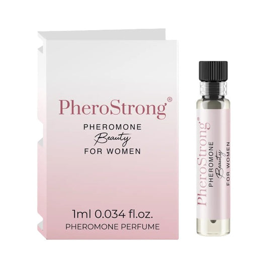 Mostră parfum cu feromoni PHEROSTRONG Beauty, pentru femei, cu note de mandarină, iasomie și vanilie, 1 ml