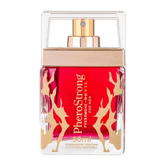 Parfum cu feromoni PHEROSTRONG Devil, pentru bărbați, cu note de piper negru, cacao și salvie, 50 ml