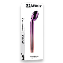 Vibrator pentru punctul G PLAYBOY Afternoon Delight, 7 funcții de vibrație, rezistent la apă, lungime 21 cm, mov și roz cromat