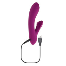 Vibrator rabbit PLAYBOY Bitty Bunny, pentru stimulare clitoris și punctul G, 7 funcții de vibrație, design cu striații, mov