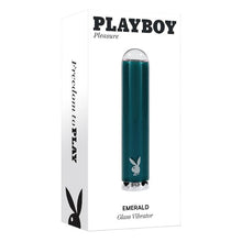 Stimulator clitoris PLAYBOY Emerald Glass Vibrator, din sticlă borosilicată, 10 funcții de vibrație, rezistent la apă, verde