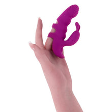 Vibrator rabbit pentru deget PLAYBOY Lend A Hand, pentru stimulare clitoris și punctul G, 7 funcții de vibrații, mov