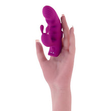 Vibrator rabbit pentru deget PLAYBOY Lend A Hand, pentru stimulare clitoris și punctul G, 7 funcții de vibrații, mov