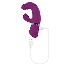 Vibrator rabbit PLAYBOY Tap That, pentru stimulare clitoris și punctul G, 10 funcții de mișcări ritmice, 10 funcții de vibrație, mov