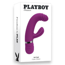 Vibrator rabbit PLAYBOY Tap That, pentru stimulare clitoris și punctul G, 10 funcții de mișcări ritmice, 10 funcții de vibrație, mov
