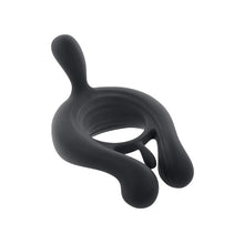 Inel vibrator pentru penis PLAYBOY Triple Play, control cu telecomandă, 9 funcții de vibrație, din silicon, rezistent la apă, negru
