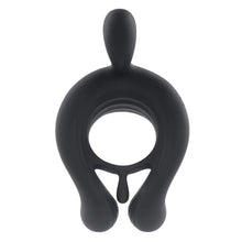 Inel vibrator pentru penis PLAYBOY Triple Play, control cu telecomandă, 9 funcții de vibrație, din silicon, rezistent la apă, negru