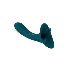 Vibrator dublu PLAYBOY True Indulgence, cu 9 funcții de simulare sex oral, 9 funcții de vibrație, rezistent la apă, verde