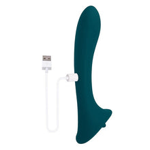 Vibrator dublu PLAYBOY True Indulgence, cu 9 funcții de simulare sex oral, 9 funcții de vibrație, rezistent la apă, verde