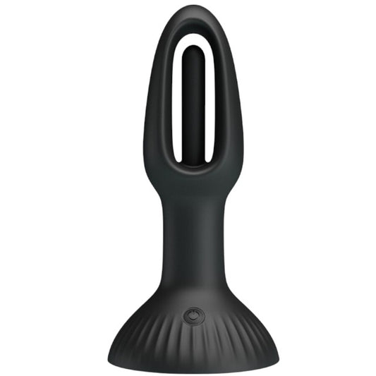 Vibrator anal PRETTY LOVE Hubert, cu 7 funcții de mișcări ritmice, din silicon, rezistent la apă, diametru 4 cm, negru