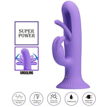 Vibrator rabbit PRETTY LOVE Killmoulis, 4 funcții de mișcări ritmice, 12 funcții de vibrație, rezistent la apă, mov