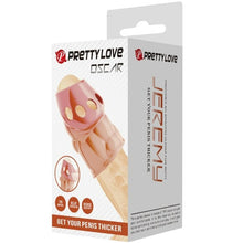 Manșon PRETTY LOVE OSCAR, pentru îngroșarea penisului și întârzierea ejaculării, din TPR, rezistent la apă, culoarea pielii
