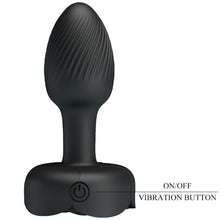 Vibrator anal PRETTY LOVE Olman, bază cu lumini LED, 10 funcții de vibrație, rezistent la apă, diametru 3 cm, negru