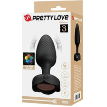 Vibrator anal PRETTY LOVE Osborn, bază cu lumini LED, 10 funcții de vibrație, rezistent la apă, diametru 3.4 cm, negru