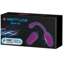 Ou vibrator cu telecomanda PRETTY LOVE Shock Fun, 7 functii de vibratie, 3 functii de electrosoc, culoare mov