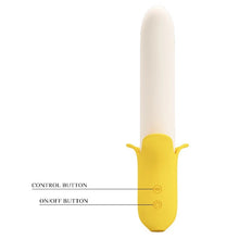 Vibrator PRETTY LOVE Banana Geek, în formă de banană, 3 funcții de penetrare automată, 7 funcții de vibrație, galben