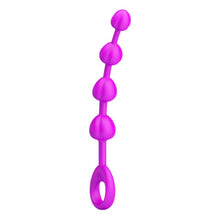 Rozariu anal PRETTY LOVE Beeds, cu inel pentru extracție ușoară, lungime 19.5 cm, diametre progresive 1.7 – 2.3 cm, mov