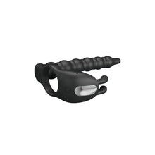 Strap-On PRETTYLOVE - Blackney, cu dubla penetrare, si stimularea clitorisului, 7 functii vibrare, negru