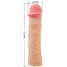 Manșon realist PRETTY LOVE CHELSEA, pentru extensia penisului, material moale și rezistent la apă, 22.5 cm, culoarea pielii