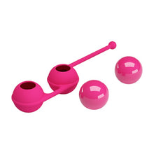 Bile kegel PRETTY LOVE Kegel Tighten Up III, acoperite cu silicon, pentru tonifierea mușchilor pelvieni, roz