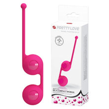 Bile kegel PRETTY LOVE Kegel Tighten Up III, acoperite cu silicon, pentru tonifierea mușchilor pelvieni, roz