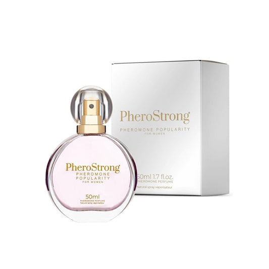 Parfum cu feromoni PHEROSTRONG Popularity For Women, pentru femei, note de bujor, iasomie și mosc, 50 ml