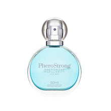 Parfum cu feromoni PHEROSTRONG Popularity For Men, pentru bărbați, note de bergamotă, salvie și brad, 50 ml