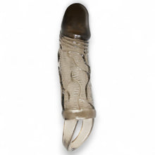 Manșon realist pentru penis PRETTY LOVE Brayden, pentru extensie și îngroșare, 13.5cm, negru transparent