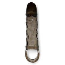 Manșon realist pentru penis PRETTY LOVE Brayden, pentru extensie și îngroșare, 13.5cm, negru transparent