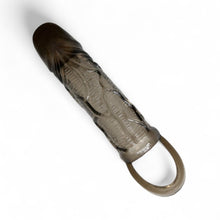 Manșon realist pentru penis PRETTY LOVE Brayden, pentru extensie și îngroșare, 13.5cm, negru transparent