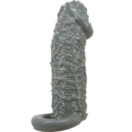 Manson PrettyLove - Realistic, cu striati, pentru extensia penisului, 13 cm, gri inchis
