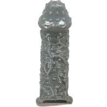 Manson PrettyLove - Realistic, cu striati, pentru extensia penisului, 13 cm, gri inchis