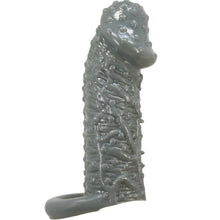 Manson PrettyLove - Realistic, cu striati, pentru extensia penisului, 13 cm, gri inchis