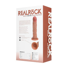 Dildo vibrator REALROCK 8" Realistic Vibrating Dildo, 10 funcții de vibrație, bază cu ventuză pentru fixare, 20.3 cm, culoare caramel