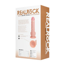 Vibrator REALROCK 8" Vibrating & Rotating Dildo, cu funcție de rotație, design realist cu testicule, 20.3 cm, culoarea pielii