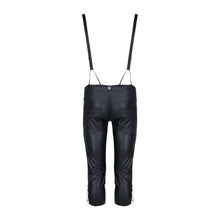 Pantaloni sexy bărbați cu bretele REGNES FETISH PLANET 3/4 Men’s Pants in Bavarian Style, culoare negru, mărime XL