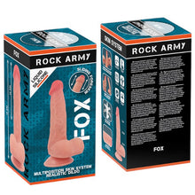 Dildo ROCK ARMY Liquid Silicone Fox, bază cu ventuză pentru fixare, din silicon hipoalergenic, lungime 19 cm, culoarea pielii