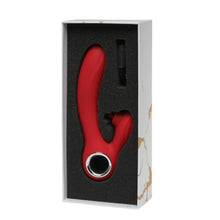 Vibrator rabbit ROUGE VELVET Aura, pentru clitoris și punctul G, cu simulare sex oral, 10 funcții de vibrații ultra-puternice, roșu