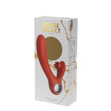 Vibrator rabbit ROUGE VELVET Aura, pentru clitoris și punctul G, cu simulare sex oral, 10 funcții de vibrații ultra-puternice, roșu