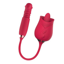 Stimulator dublu pentru clitoris ROUGE VELVET Aurora, 10 funcții de rotație, simulare sex oral și vibrații ultra-puternice, roșu