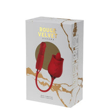 Stimulator dublu pentru clitoris ROUGE VELVET Aurora, 10 funcții de rotație, simulare sex oral și vibrații ultra-puternice, roșu