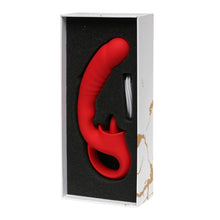 Vibrator dublu ROUGE VELVET Serena, pentru clitoris și punctul G, cu simulare sex oral, 10 funcții de vibrații ultra-puternice, roșu