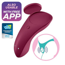 Vibrator pentru chilot SATISFYER Sexy Secret, cu control prin aplicație, cu vibrații personalizate, rezistent la apă IPX7, mov